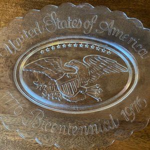 Vintage Glass Bicentennial Plate - US 1776-1976
